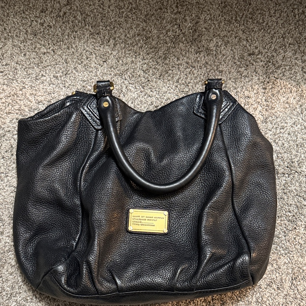 Black Leather Tote Bag